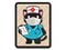 Serious Nurse Doctor Cat with Stethoscope Multi-Color Embroidered Iron-On or Hook & Loop Patch Applique